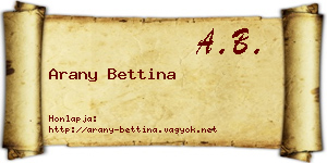 Arany Bettina névjegykártya